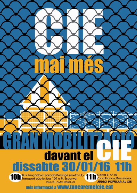 Mobilització amb Judici Popular al CIE de Barcelona