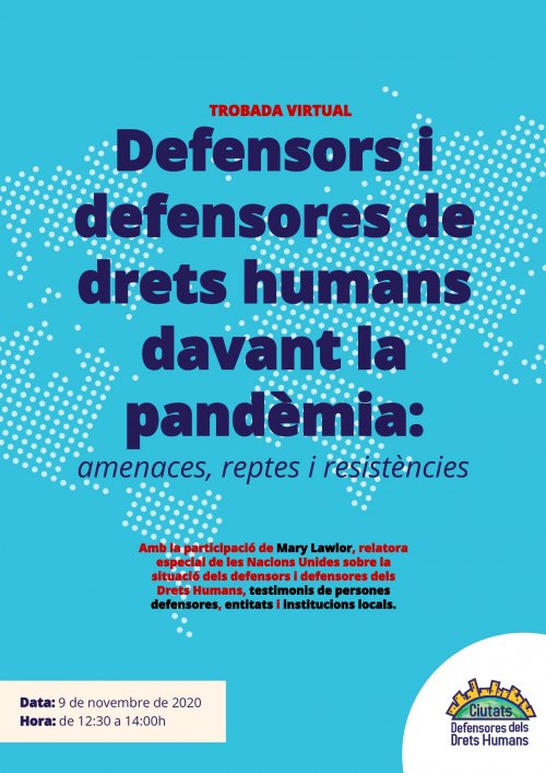 [Encuentro virtual] Defensores y defensoras de derechos humanos ante la pandemia: amenazas, retos y resistencias.