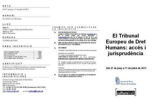 El Tribunal Europeu de Drets Humans: Accés i Jurisprudència