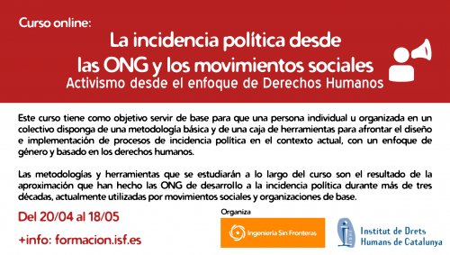 La incidència política des de les ONG i els moviments socials (3a edició)