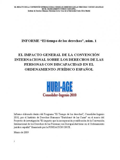 L'impacte general de la Convenció Internacional sobre els drets de les persones amb discapacitat a l'ordenament jurídic espanyol