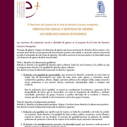 Seminari Taller – Orientació Sexual i Identitat de Gènere. Els Drets Humans menys entesos