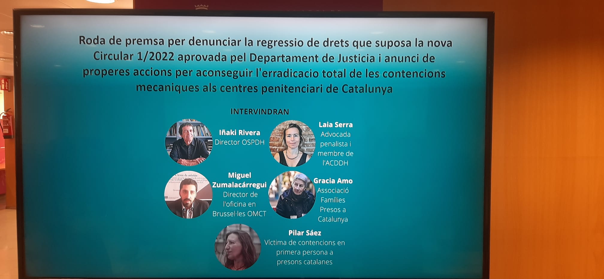 Entitats de drets humans, juristes, professionals de salut mental i organismes internacionals contra la tortura sol·liciten la creació d’un grup de treball al Parlament per erradicar les contencions mecàniques als centres penitenciaris de Catalunya