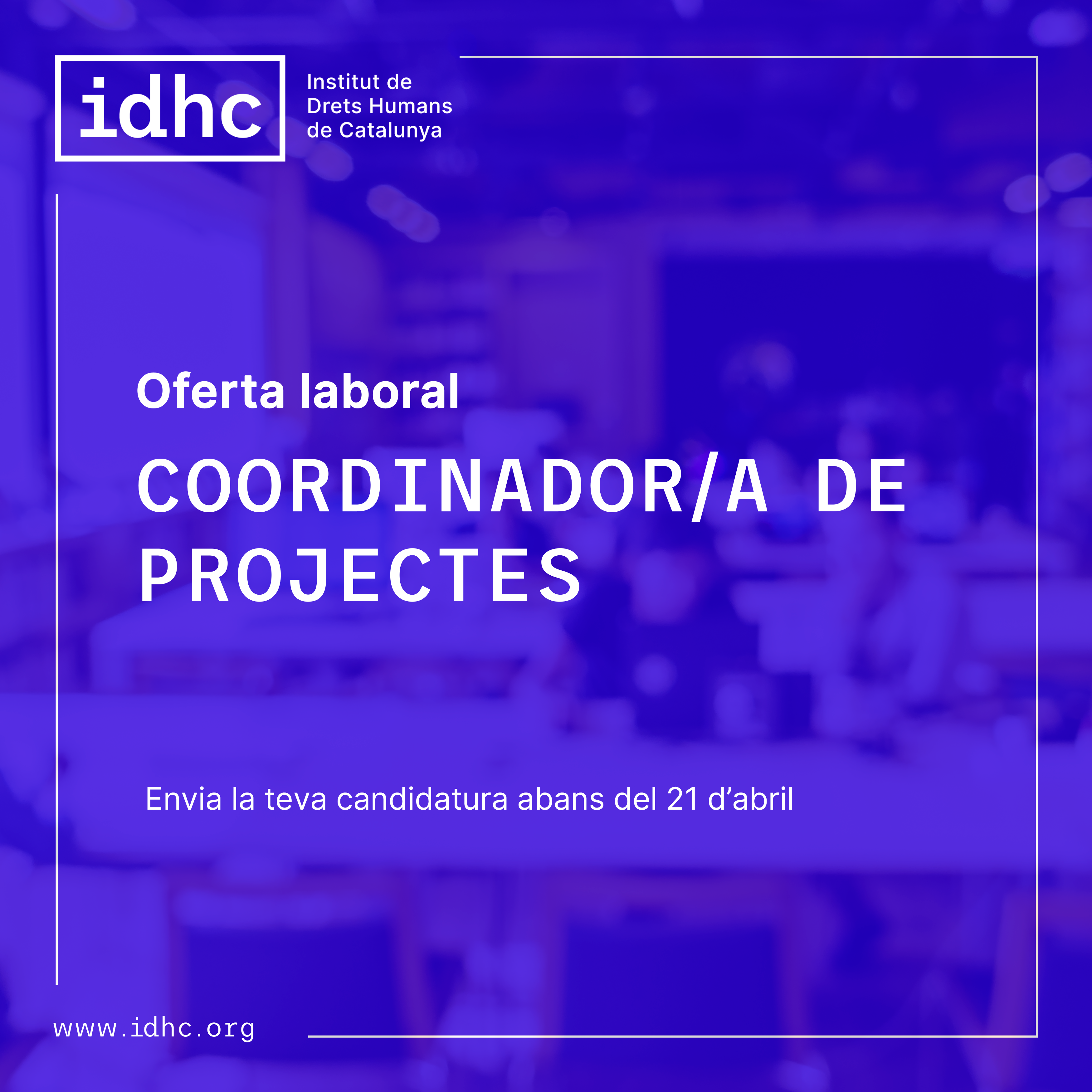 Oferta laboral: Coordinador/a de projectes