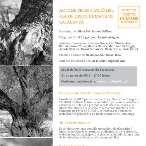 Acte de presentació del Pla de Drets Humans de Catalunya